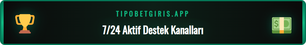 Tipobet iletişim seçenekleri: canlı destek, e-posta ve sosyal medya ikonları.